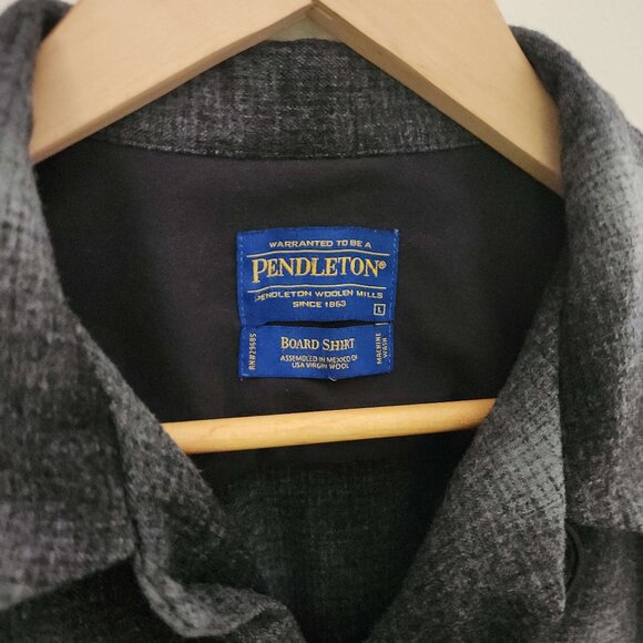 Pendleton Men’s Large Board Shirt – Black & Grey USA Wool - Picture 1 of 4